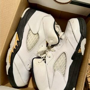 Kids Air Jordan 5 retro (BT) “Olympic” Metallic Gold Coin- white